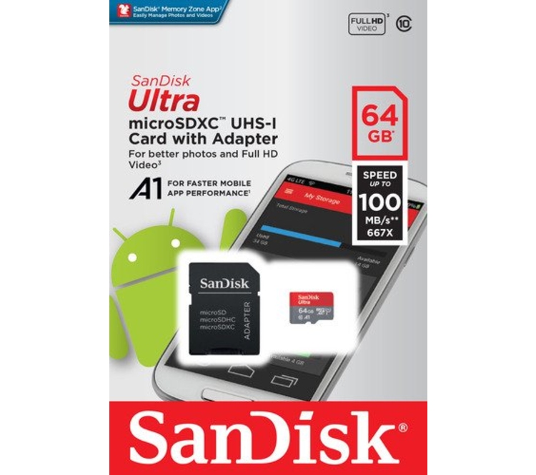 Карта памяти SANDISK ULTRA SD 64 GB